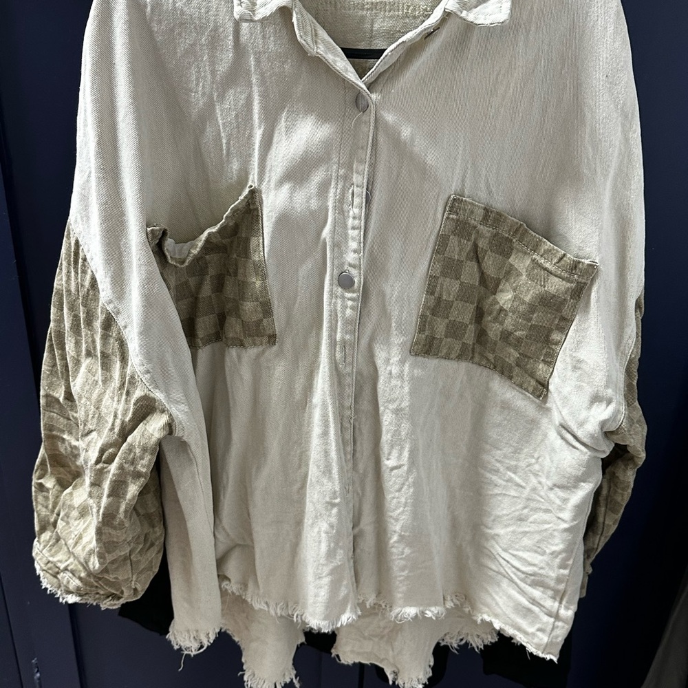 POL Cream Textured Fabric